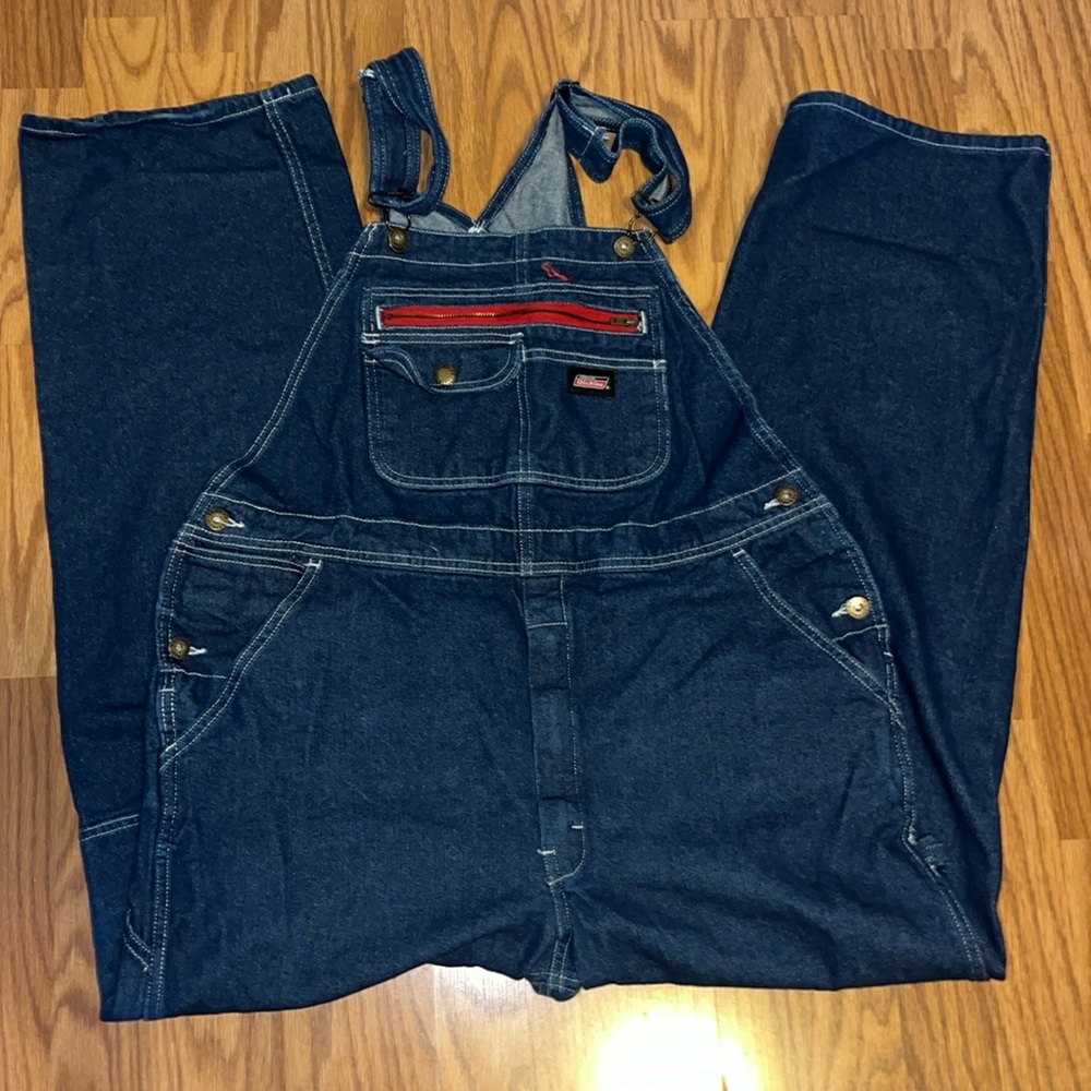 Dickies Mens overalls Relaxed Workwear Rinsed Indigo Blue Size Medium Regular